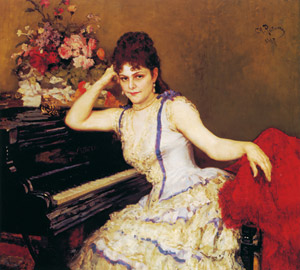 ピアニスト、ゾフィー・メンターの肖像 [イリヤ・レーピン, 1887年, 国立トレチャコフ美術館所蔵 レーピン展より]のサムネイル画像