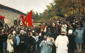 The Annual Memorial Meeting Near the Wall of the Communards in the Cemetery of Père Lachaise in Paris [Ilya Repin, 1883, from Ilya Repin: Master Works from The State Tretyakov Gallery] Thumbnail Images