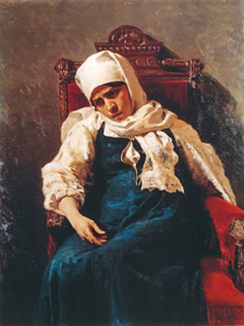 エリザヴェータを演じる女優ペラゲーヤ・ストレーペトワの肖像 [イリヤ・レーピン, 1881年, 国立トレチャコフ美術館所蔵 レーピン展より]のサムネイル画像