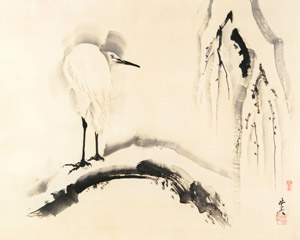 Egret and snow-covered willow [Kawanabe Kyosai, 1881-1889, from This is Kyōsai!] Thumbnail Images