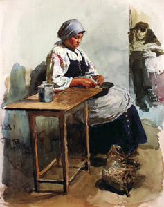 料理女 [イリヤ・レーピン, 1881年, 国立トレチャコフ美術館所蔵 レーピン展より]のサムネイル画像