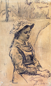 少女アダ [イリヤ・レーピン, 1882年, 国立トレチャコフ美術館所蔵 レーピン展より]のサムネイル画像