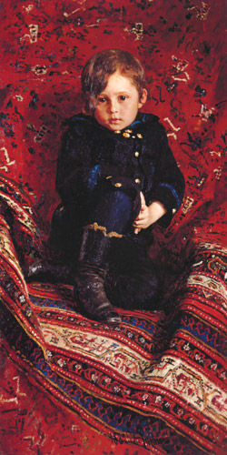 少年ユーリー・レーピンの肖像 [イリヤ・レーピン, 1882年, 国立トレチャコフ美術館所蔵 レーピン展より] パブリックドメイン画像 