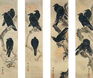 Crows with rising sun [Kawanabe Kyosai, 1871-1889, from This is Kyōsai!] Thumbnail Images