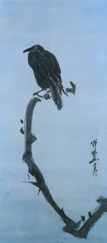 Crow on a branch at night [Kawanabe Kyosai, 1871-1889, from This is Kyōsai!]