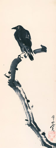 枯木に鴉 [河鍋暁斎, 1871-1889年, これぞ暁斎！ ゴールドマンコレクションより] パブリックドメイン画像 