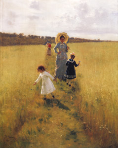 At the Boundary – Vera A. Repina Walking along the Boundary with Her Children [Ilya Repin, 1879, from Ilya Repin: Master Works from The State Tretyakov Gallery] Thumbnail Images