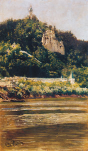 View of the Svyatogorsky Uspensky Monastery  (the Assumption Monastery at the Holy Mountain) on the Severny Donels River [Ilya Repin, 1880, from Ilya Repin: Master Works from The State Tretyakov Gallery] Thumbnail Images