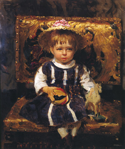 幼いヴェーラ・レーピナの肖像 [イリヤ・レーピン, 1874年, 国立トレチャコフ美術館所蔵 レーピン展より] パブリックドメイン画像 
