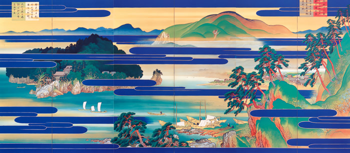 Yugi Region, Folk Song Folding Screen (Right) [Kawai Gyokudō, 1928, from Kawai Gyokudo: in commemoration of the 50th anniversary of his passing]