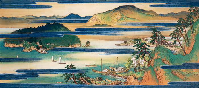 Yugi Region, Folk Song Folding Screen (Right) Rough Sketch [Kawai Gyokudō, 1928, from Kawai Gyokudo: in commemoration of the 50th anniversary of his passing]
