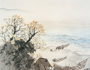 The Seashore in Late Autumn [Kawai Gyokudō, 1952, from Kawai Gyokudo: in commemoration of the 50th anniversary of his passing] Thumbnail Images