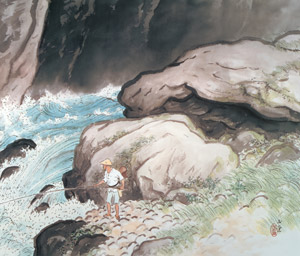 Bottom of Gorge [Kawai Gyokudō, 1951, from Kawai Gyokudo: in commemoration of the 50th anniversary of his passing] Thumbnail Images