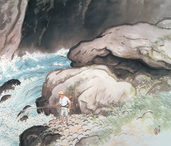 Bottom of Gorge [Kawai Gyokudō, 1951, from Kawai Gyokudo: in commemoration of the 50th anniversary of his passing]
