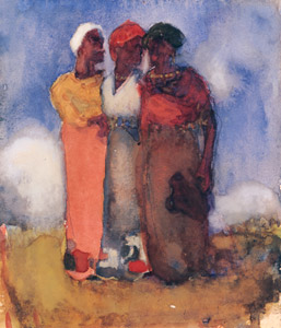 丘に立つ三人 [青木繁, 1904年, 没後100年 青木繁展 よみがえる神話と芸術より]のサムネイル画像