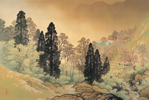 Mountain Village in Spring [Kawai Gyokudō, 1932, from Kawai Gyokudo: in commemoration of the 50th anniversary of his passing] Thumbnail Images