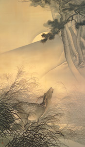 月下鳴鹿 [川合玉堂, 1901年, 没後50年 川合玉堂展より]のサムネイル画像