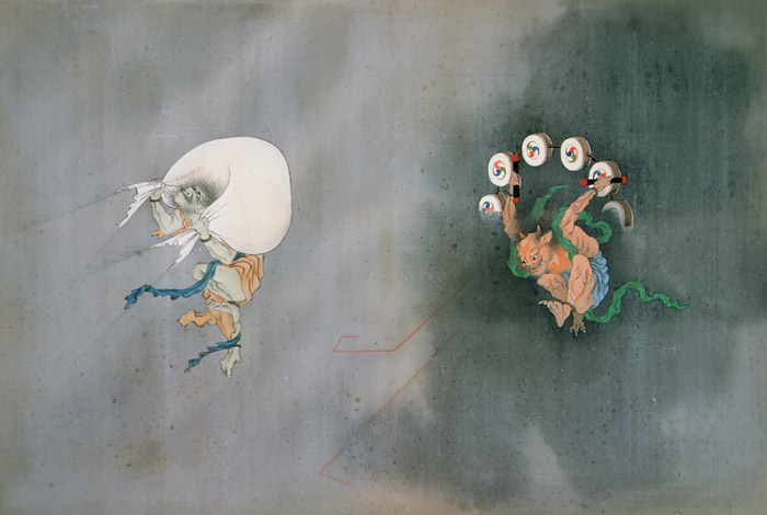 Wind god and Thunder god [Kawahara Keiga,  from Catalogue of the Exhibition of Keiga Kawahara]