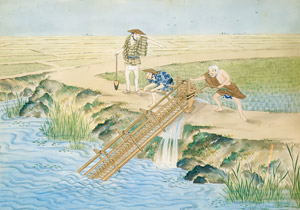 Irrigation of a rice field [Kawahara Keiga,  from Catalogue of the Exhibition of Keiga Kawahara] Thumbnail Images