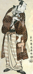 Matsumoto Kōshirō IV as Magoemon of Ninokuchi Village Disguised as Yamato-no-Yabodaijin [Toshusai Sharaku, 1794, from Musees Royaux d’Art Et d’Histoire, Brussels] Thumbnail Images