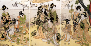 Representation (mitate) of Yoritomo Releasing Cranes at Tsurugaoka in Kamakura [Kitagawa Hidemaru, 1806, from Musees Royaux d’Art Et d’Histoire, Brussels] Thumbnail Images