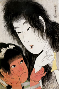 A Kite String: Kintaro and His Mother [Kitagawa Utamaro,  from Musees Royaux d’Art Et d’Histoire, Brussels] Thumbnail Images