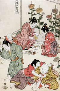 The Chrysanthemum Festival, from the Children at Play at the Five Seasonal Festivals series [Torii Kiyonaga, c.1794-1795, from Musees Royaux d’Art Et d’Histoire, Brussels] Thumbnail Images