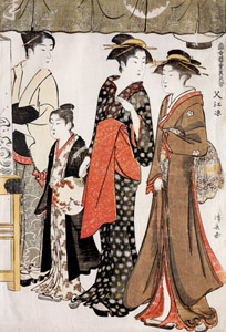 Enjoying the Evening Cool at Nakazu, from the Contamponry Beauties of the Pleasure Quarters series [Torii Kiyonaga, c.1782, from Musees Royaux d’Art Et d’Histoire, Brussels] Thumbnail Images