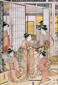 菖蒲園（左） [勝川春潮, 1781-1789年, 秘蔵浮世絵大観 第9巻 ベルギー王立美術館より]のサムネイル画像