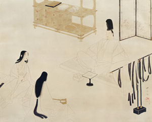 Ex-emperor Gotoba and the Prostitutes of Kanzaki [Matsuoka Eikyu, 1937, from Matsuoka Eikyu Exhibition Catalogue] Thumbnail Images