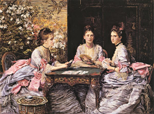 ハートは切り札-ウォルター・アームストロングの娘たち、エリザベス、​ダイアナ、メアリーの肖像 [ジョン・エヴァレット・ミレー, 1872年, ジョン・エヴァレット・ミレイ展（2008）より]のサムネイル画像