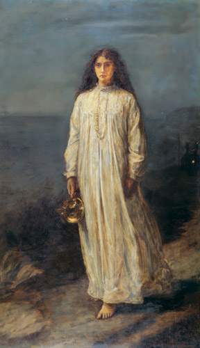 夢遊病の女 [ジョン・エヴァレット・ミレー, 1871年, ジョン・エヴァレット・ミレイ展（2008）より] パブリックドメイン画像 