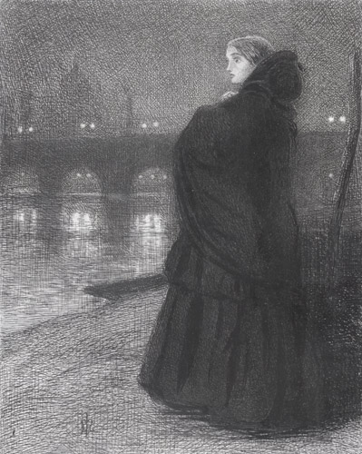 ため息の橋 [ジョン・エヴァレット・ミレー, 1858年, ジョン・エヴァレット・ミレイ展（2008）より] パブリックドメイン画像 