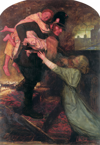 救助 [ジョン・エヴァレット・ミレー, 1855年, ジョン・エヴァレット・ミレイ展（2008）より] パブリックドメイン画像 