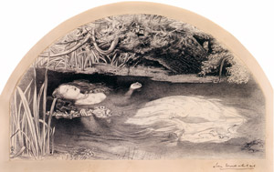《オフィーリア》のための習作 [ジョン・エヴァレット・ミレー, 1852年, ジョン・エヴァレット・ミレイ展（2008）より]のサムネイル画像
