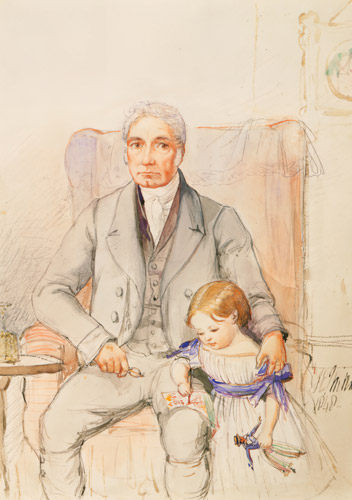 James Wyatt and his granddaughter Mary Wyatt [John Everett Millais, from John Everett Millais Exhibition Catalogue]