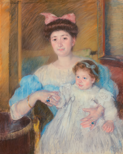 Countess Morel d’Arleux and Her Son [Mary Cassatt, 1906, from Mary Cassatt Retrospective]