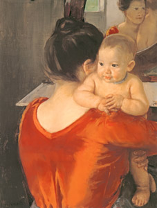 赤い胴着の女性と赤ん坊 [メアリー・カサット, 1901年, メアリー・カサット展より]のサムネイル画像