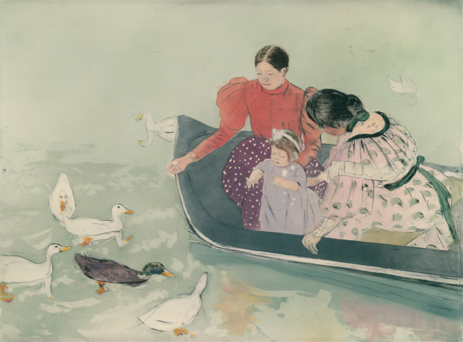 アヒルの餌づけ [メアリー・カサット, 1894年, メアリー・カサット展より] パブリックドメイン画像 