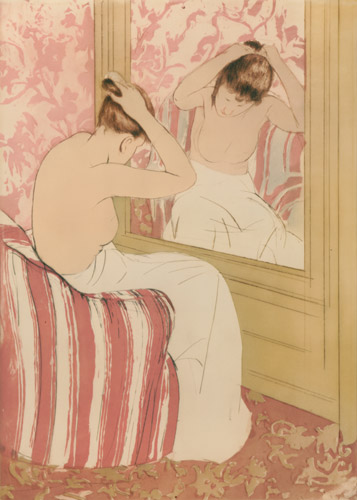 髪結い [メアリー・カサット, 1890-1891年, メアリー・カサット展より] パブリックドメイン画像 