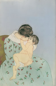 Mother’s Kiss [Mary Cassatt, 1890-1891, from Mary Cassatt Retrospective] Thumbnail Images