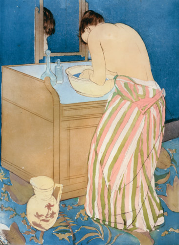 沐浴する女性 [メアリー・カサット, 1890-1891年, メアリー・カサット展より] パブリックドメイン画像 