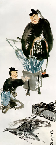 菖蒲献上図（部分） [富岡鉄斎, 1921年, 現代日本美術全集1 富岡鉄斎より] パブリックドメイン画像 
