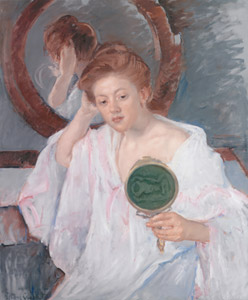 Denise at Her Dressing Table [Mary Cassatt, 1908-1809, from Mary Cassatt Retrospective] Thumbnail Images