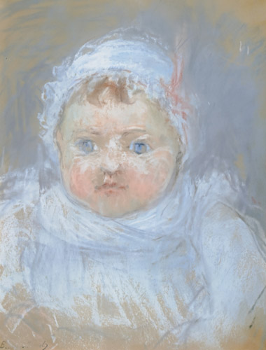 赤ん坊の顔 [ベルト・モリゾ, 1872年, メアリー・カサット展より] パブリックドメイン画像 