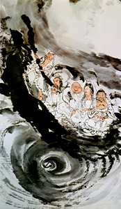教祖渡海図（部分） [富岡鉄斎, 1921年, 現代日本美術全集1 富岡鉄斎より]のサムネイル画像