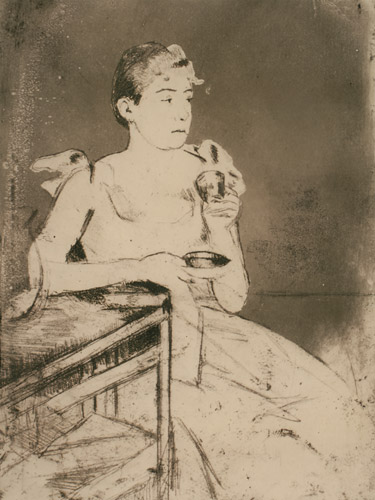 晩餐後のコーヒー [メアリー・カサット, 1889年, メアリー・カサット展より] パブリックドメイン画像 