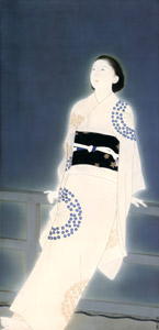 Lady on a Bridge at Evening [Kitano Tsunetomi, 1939, from Kitano Tunetomi Exhibition: 70th anniversary of his death] Thumbnail Images