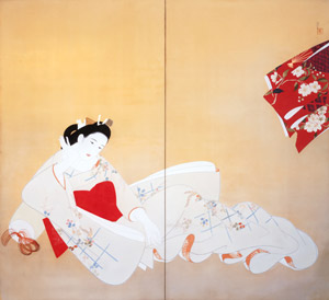 Humming a Samisen Tune [Kitano Tsunetomi, 1933, from Kitano Tunetomi Exhibition: 70th anniversary of his death] Thumbnail Images