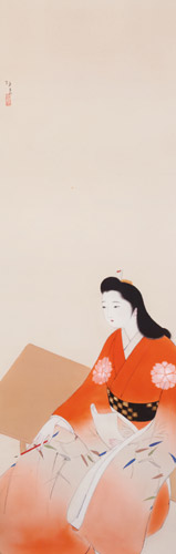 秋色女 [北野恒富, 1935年頃, 没後70年 北野恒富展より] パブリックドメイン画像 